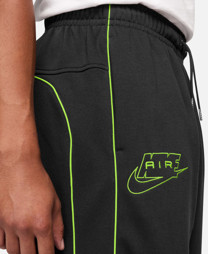 Nike Men's Air Open Hem Fleece Pants - Black/Volt
