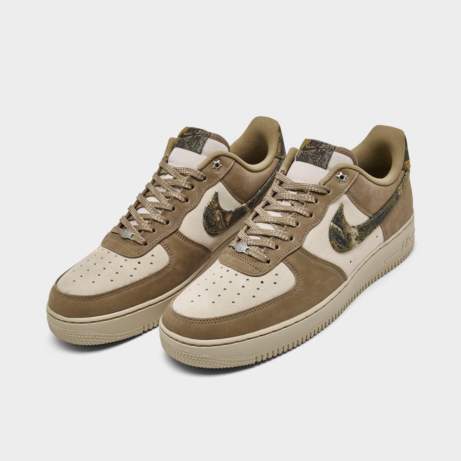 Men's Nike Air Force 1 Low Realtree Suede Casual Shoes - Rattan/Rocky Tan/Seal Brown/Multi-Color