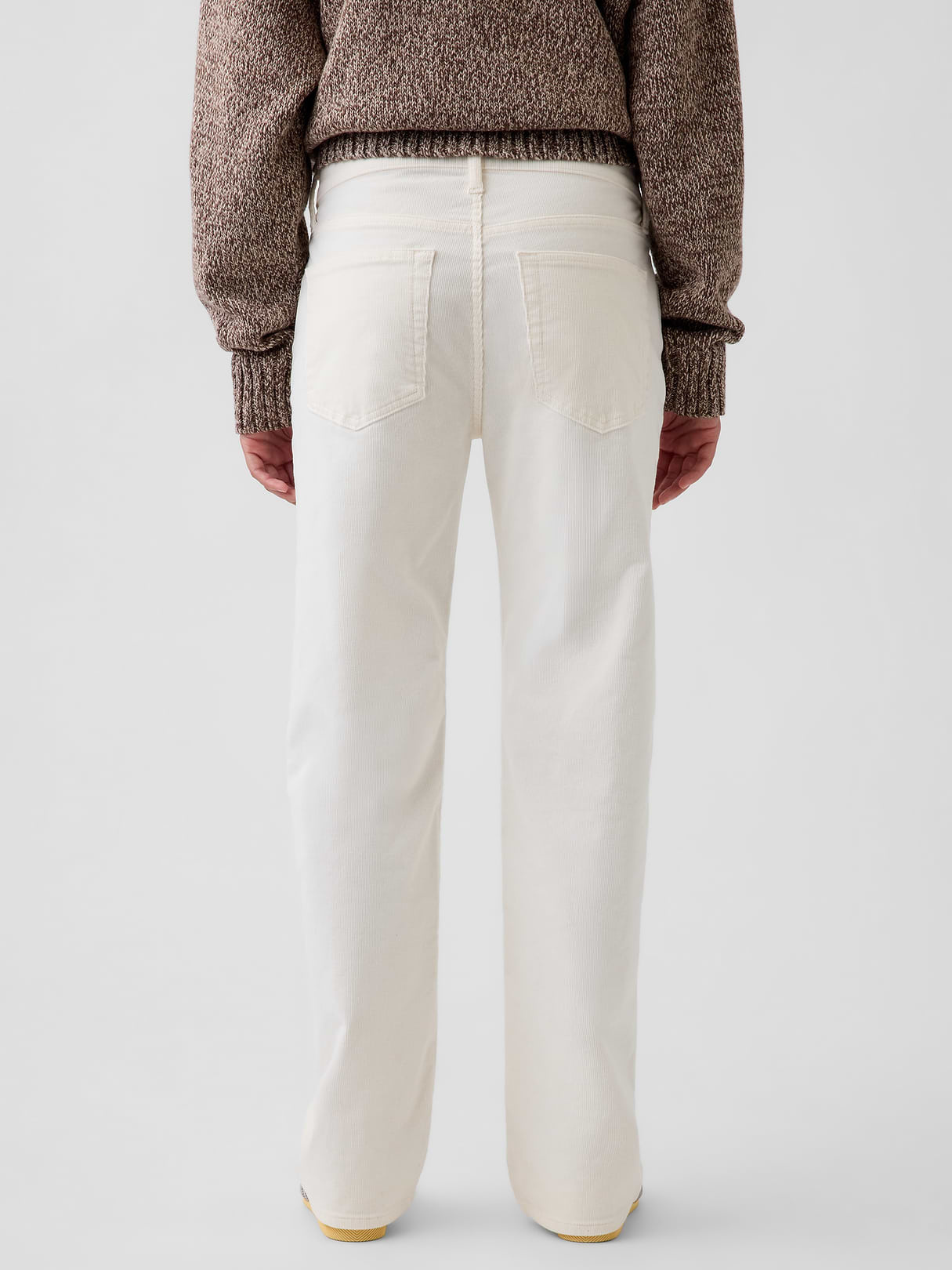 Mid Rise Relaxed Straight Jeans - Ivory beige frost