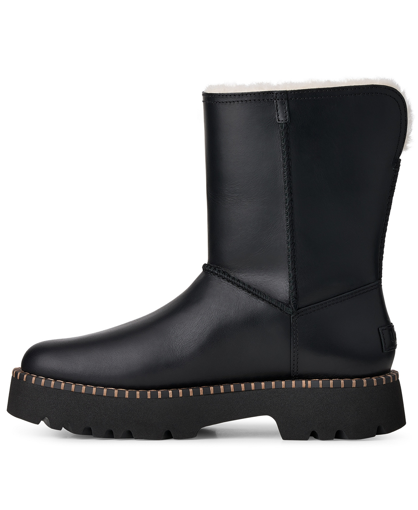 UGG® Women's Uptowner Round Toe Short Booties - Black Leather