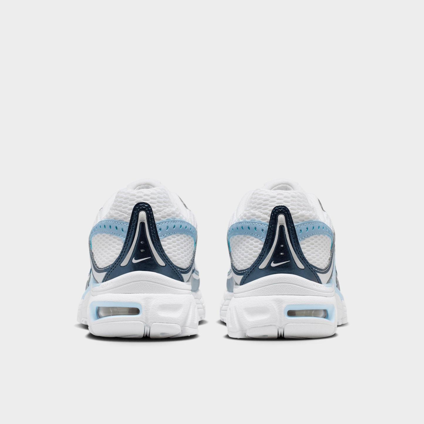 Women's Nithtke Air Max Moto 2K Casual Shoes - Part 2 - White/Metallic Silver/Midnight Navy/Hydrogen Blue - Back view