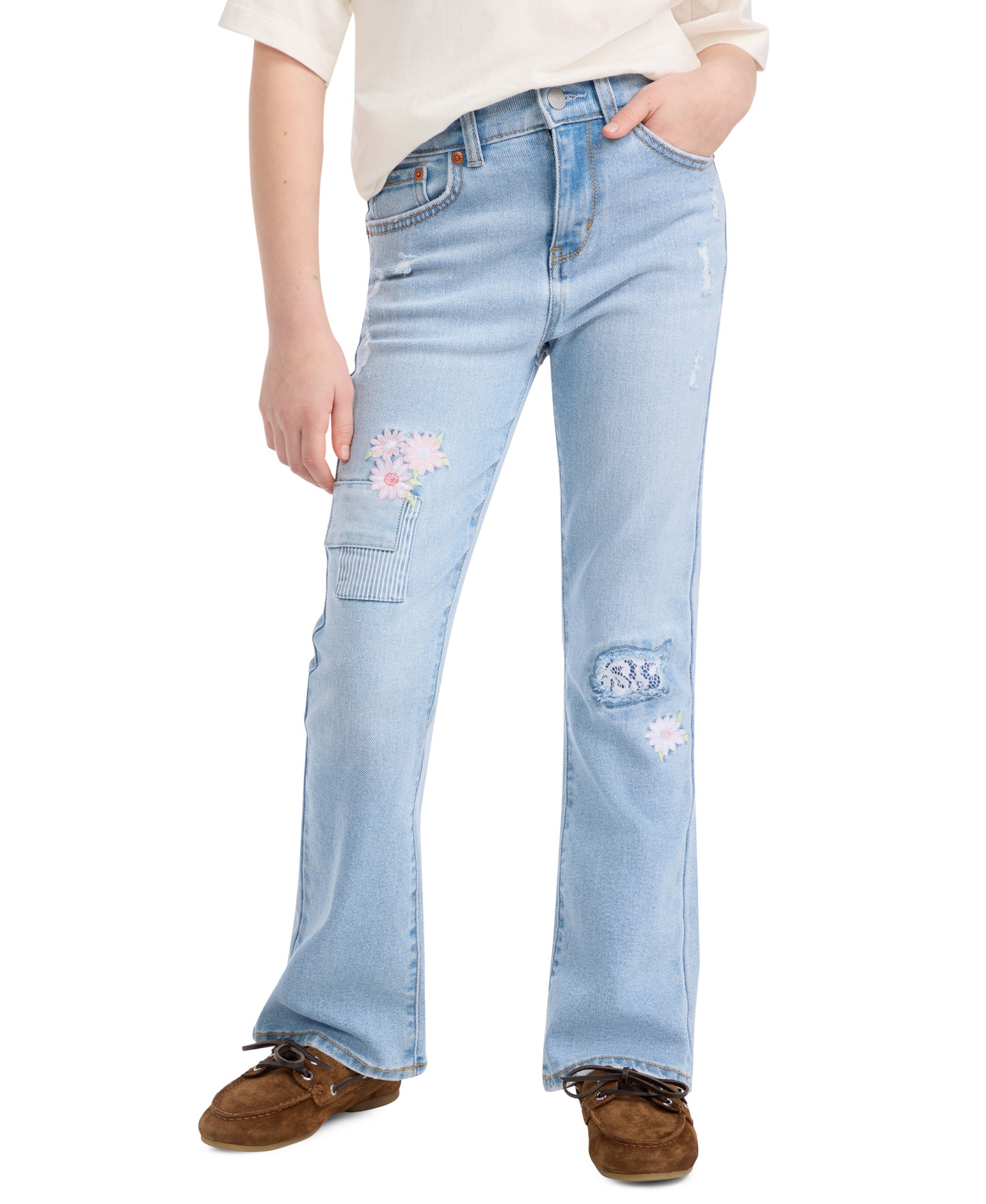 Levi's Girls' 7-16 Stitch Detail Flare Jeans - Marin Babe
