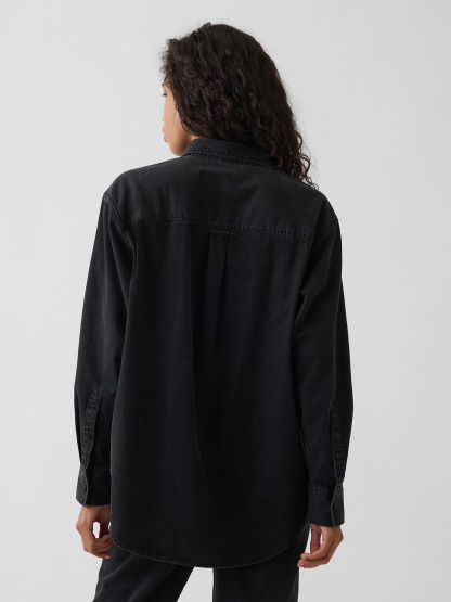 Denim Big Shirt - Black wash