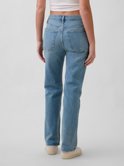 Mid Rise Corduroy Relaxed Straight Pants - Light wash