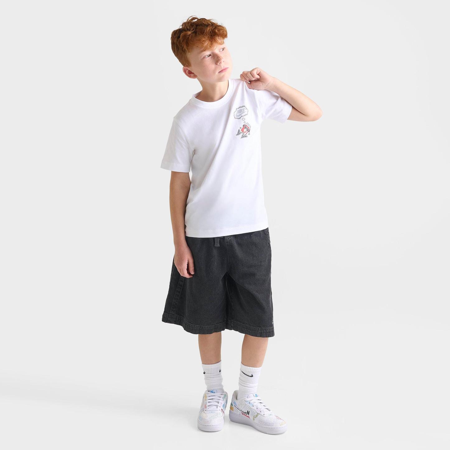 Big Kids' Nithtke Sportswear Boxy Thoughts T-Shirt - White