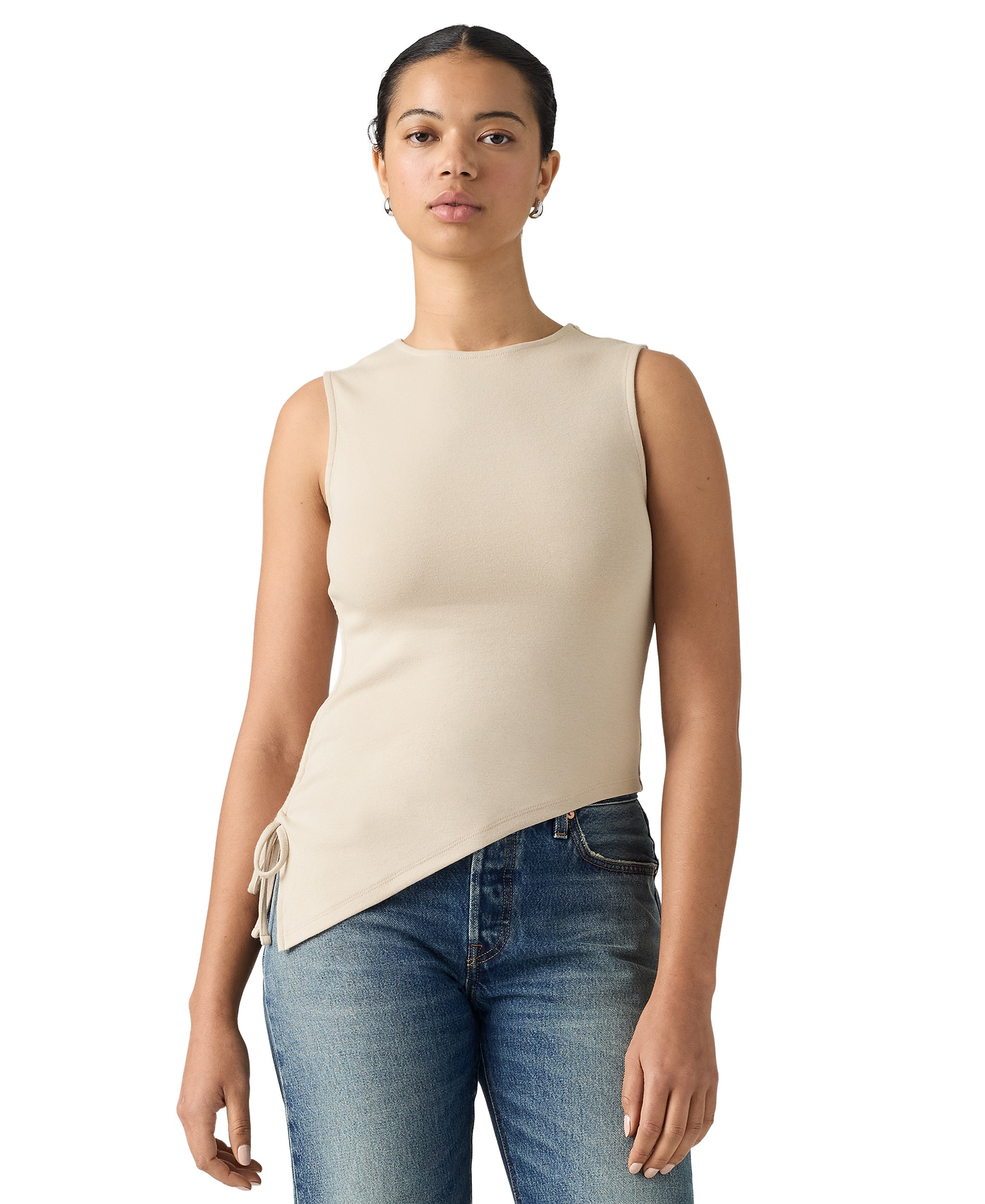 Levi's Women's Alila Asymmetrical Ribbed-Knit Tank Top - Chateau Gray