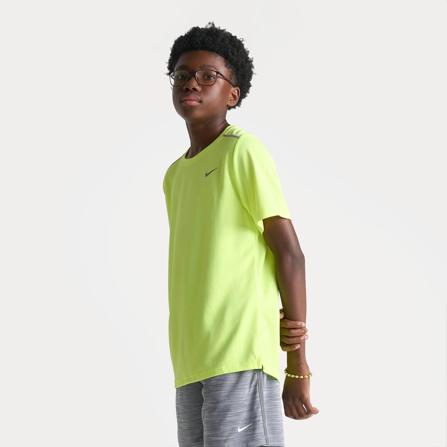 Big Kids' Nithtke Miler Dri-FIT T-Shirt - Volt Heather