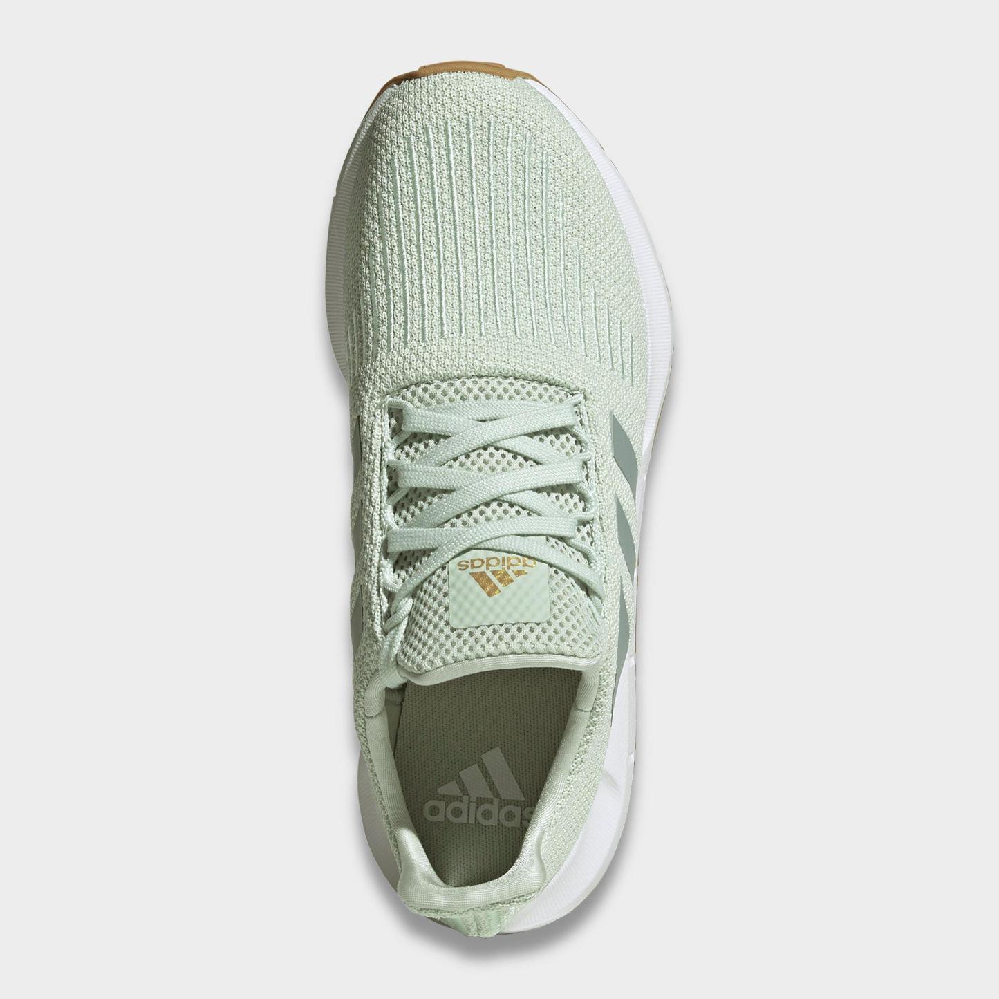 Women's adidas Swift Run 1.0 Casual Shoes - Linen Green/Wonder Sage/Cloud White - Top view