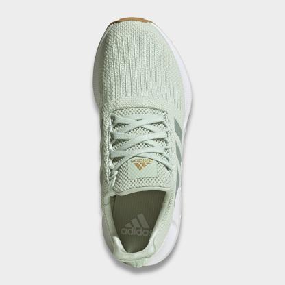 Women's adidas Swift Run 1.0 Casual Shoes - Linen Green/Wonder Sage/Cloud White - Top view