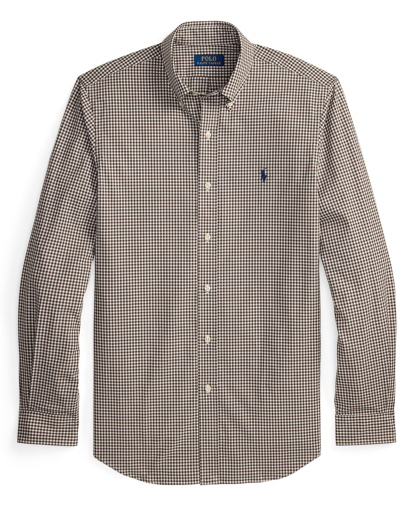 Polo Ralph Lauren Men's Stretch Poplin Shirt - Nutmeg Brown White