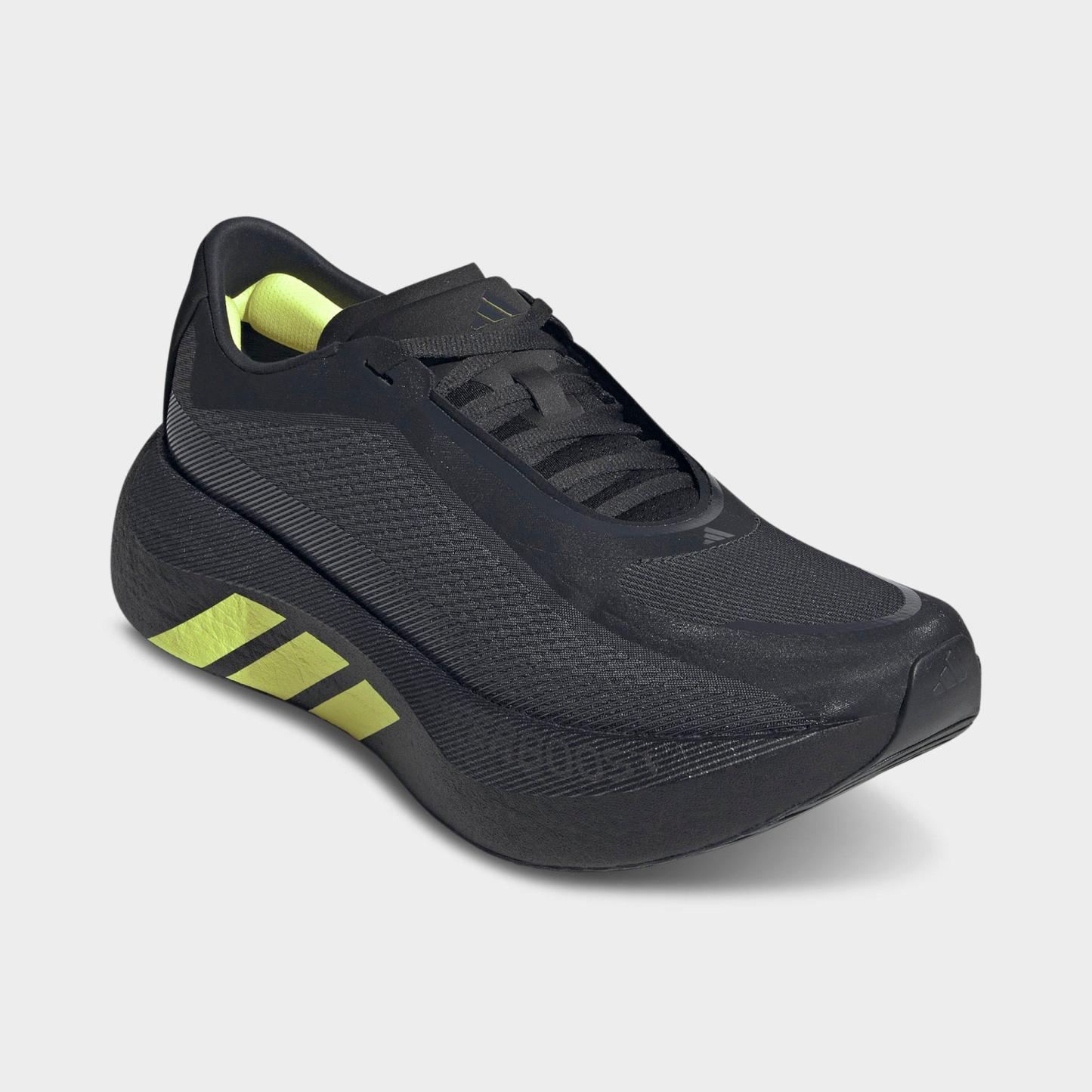 Men's adidas Hyperboost Edge Running Shoes - Part 2 - Carbon/Hi-Res Yellow/Grey - Both shoes facing left