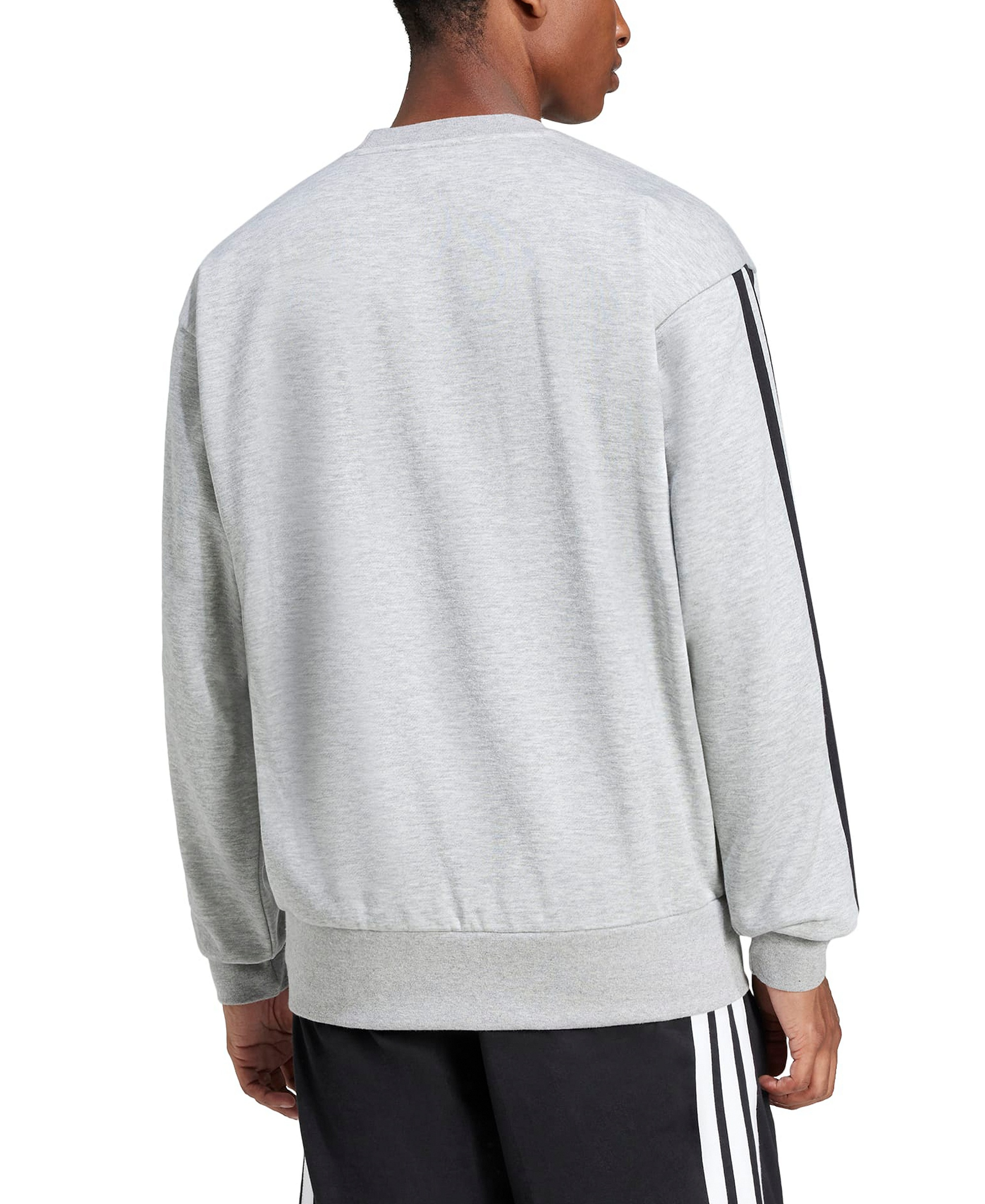 adidas Men's Essentials 3-Stripes Fleece Sweatshirt - Magh/White