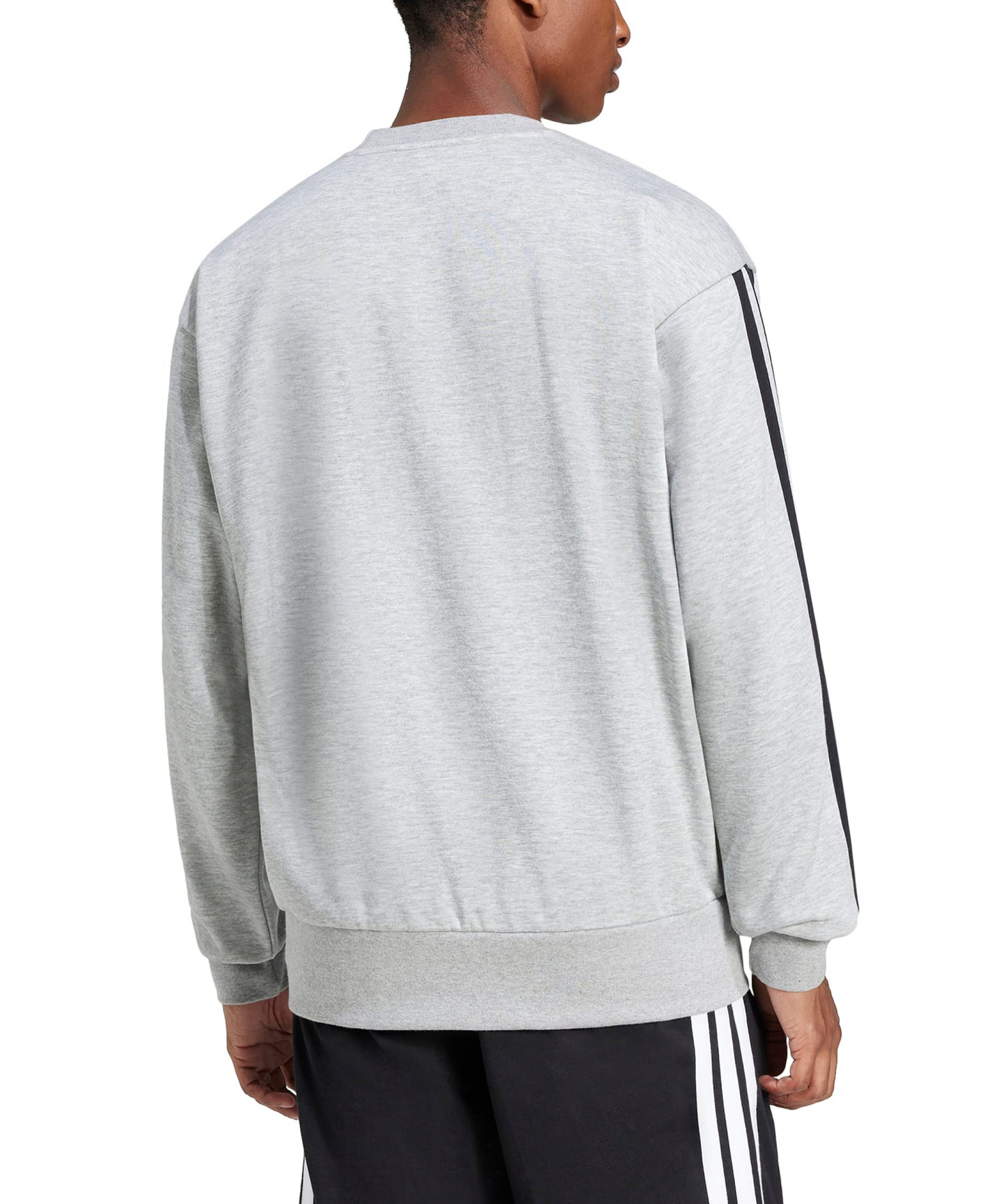 adidas Men's Essentials 3-Stripes Fleece Sweatshirt - Magh/White