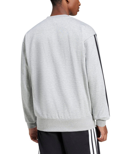 adidas Men's Essentials 3-Stripes Fleece Sweatshirt - Magh/White
