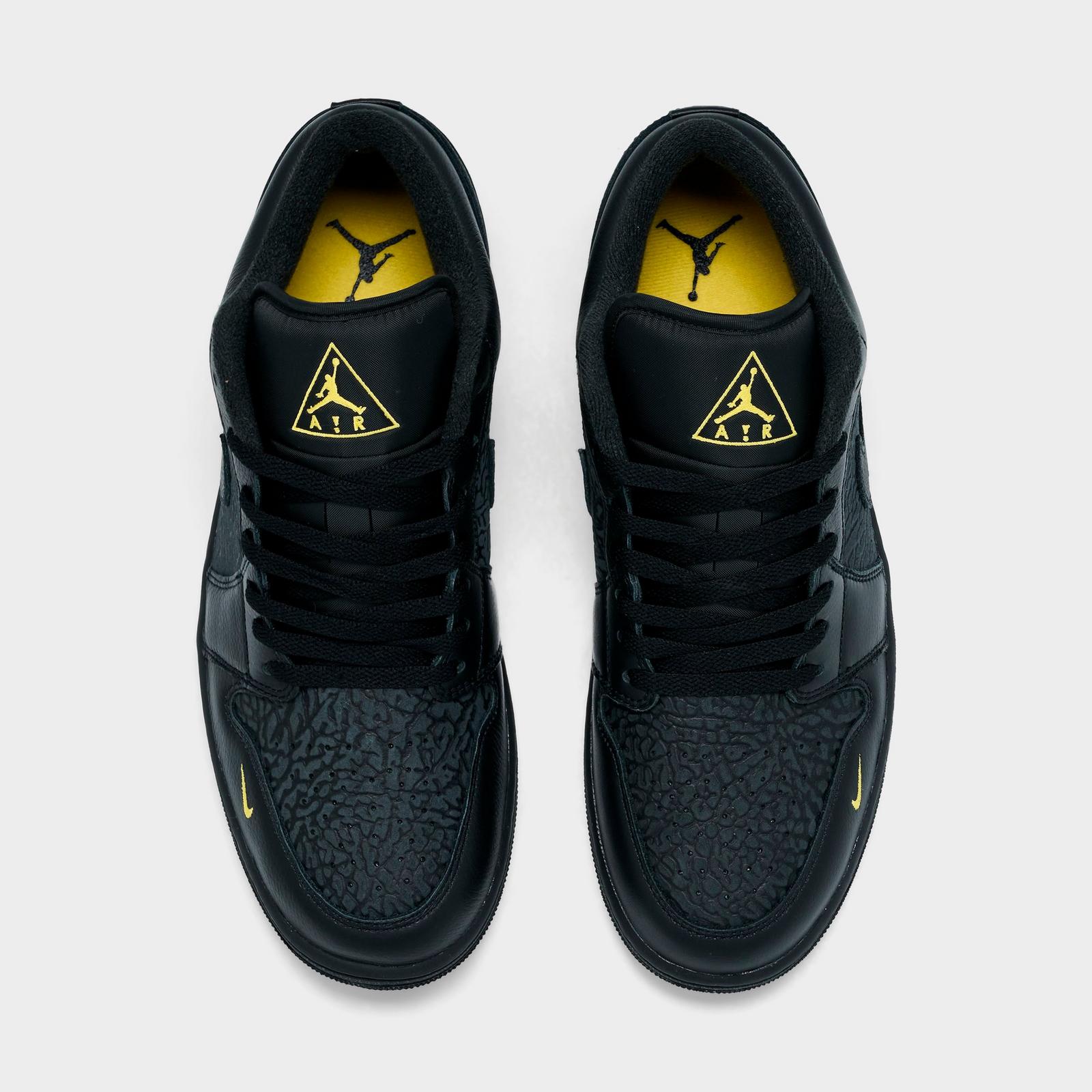 Men's Air Jordan Retro 1 Low SE Casual Shoes - Black/Anthracite/Tour Yellow - view 5