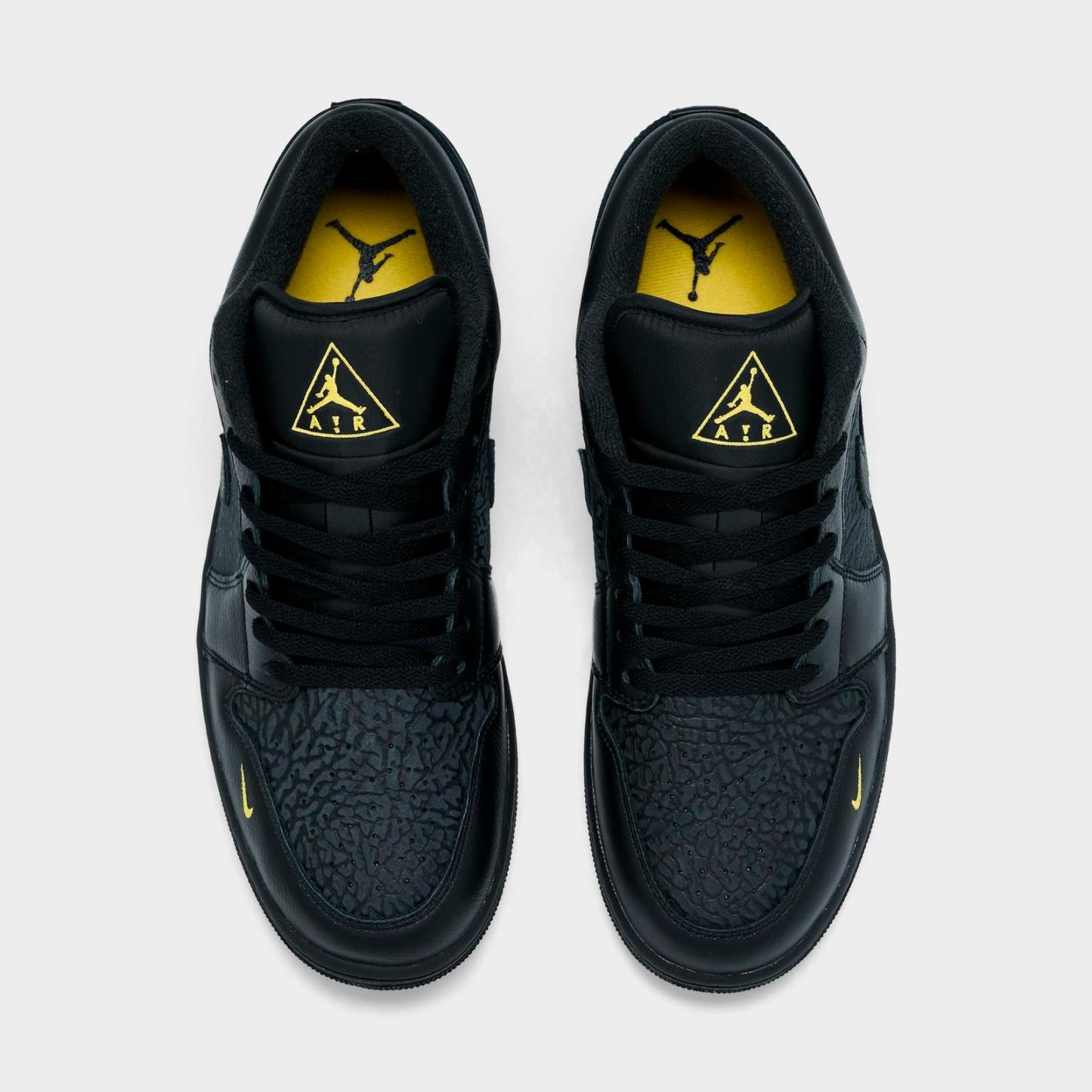 Men's Air Jordan Retro 1 Low SE Casual Shoes - Black/Anthracite/Tour Yellow - view 5