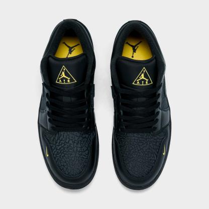 Men's Air Jordan Retro 1 Low SE Casual Shoes - Black/Anthracite/Tour Yellow - view 5