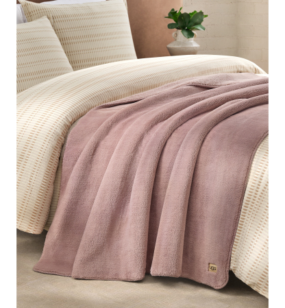UGG® Saige Plush Throw, 50" x 70" - Rosewood