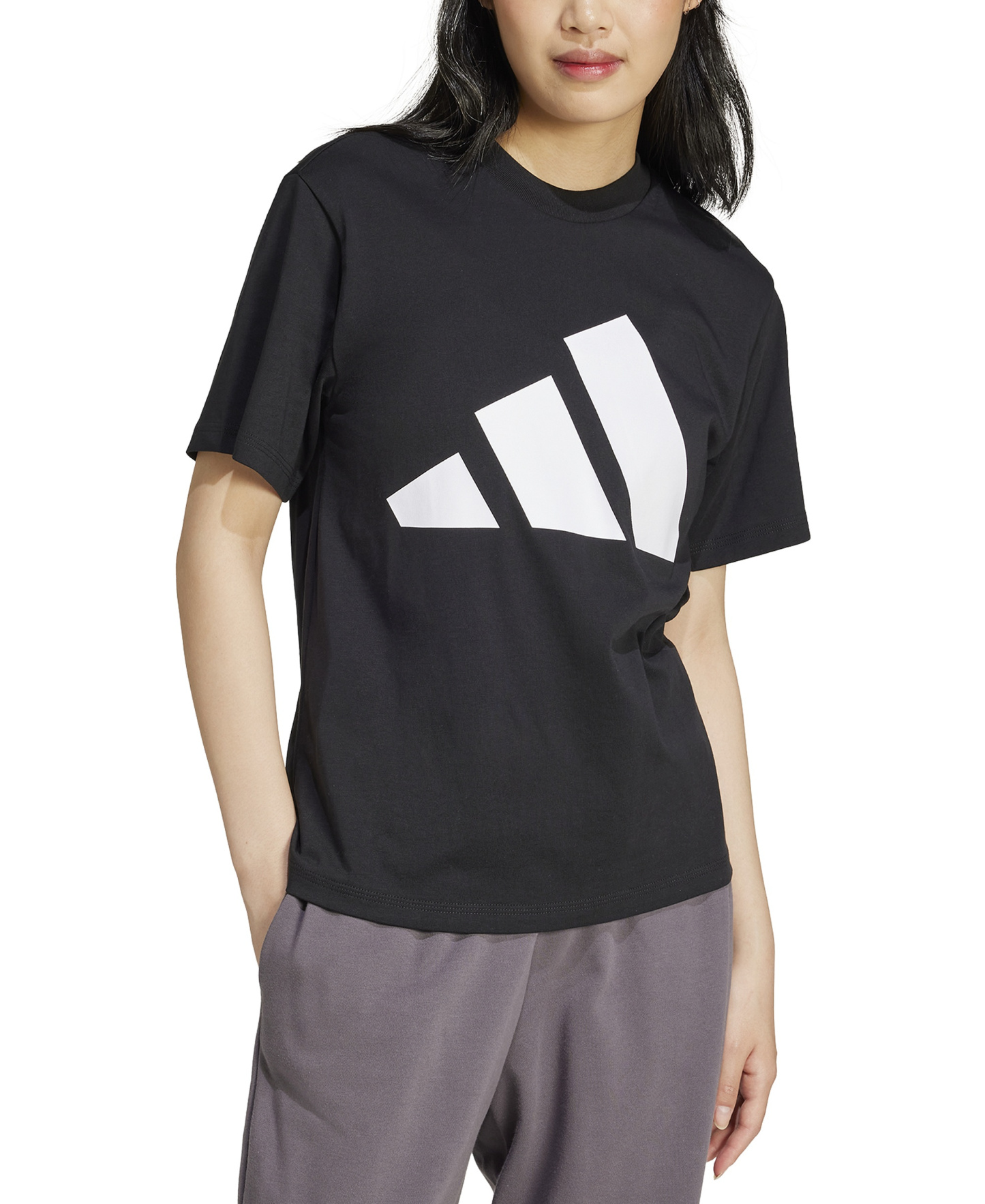 adidas Women's Essentials Big Logo Cotton T-Shirt - Black