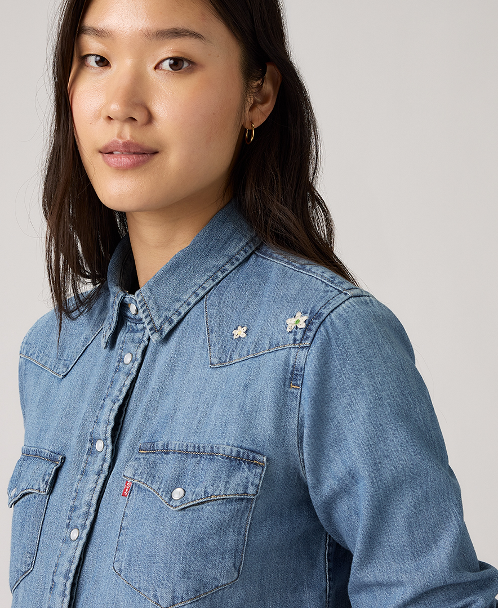 Levi's Women's The Ultimate Western Cotton Denim Shirt - Bee In The Bonnet Western