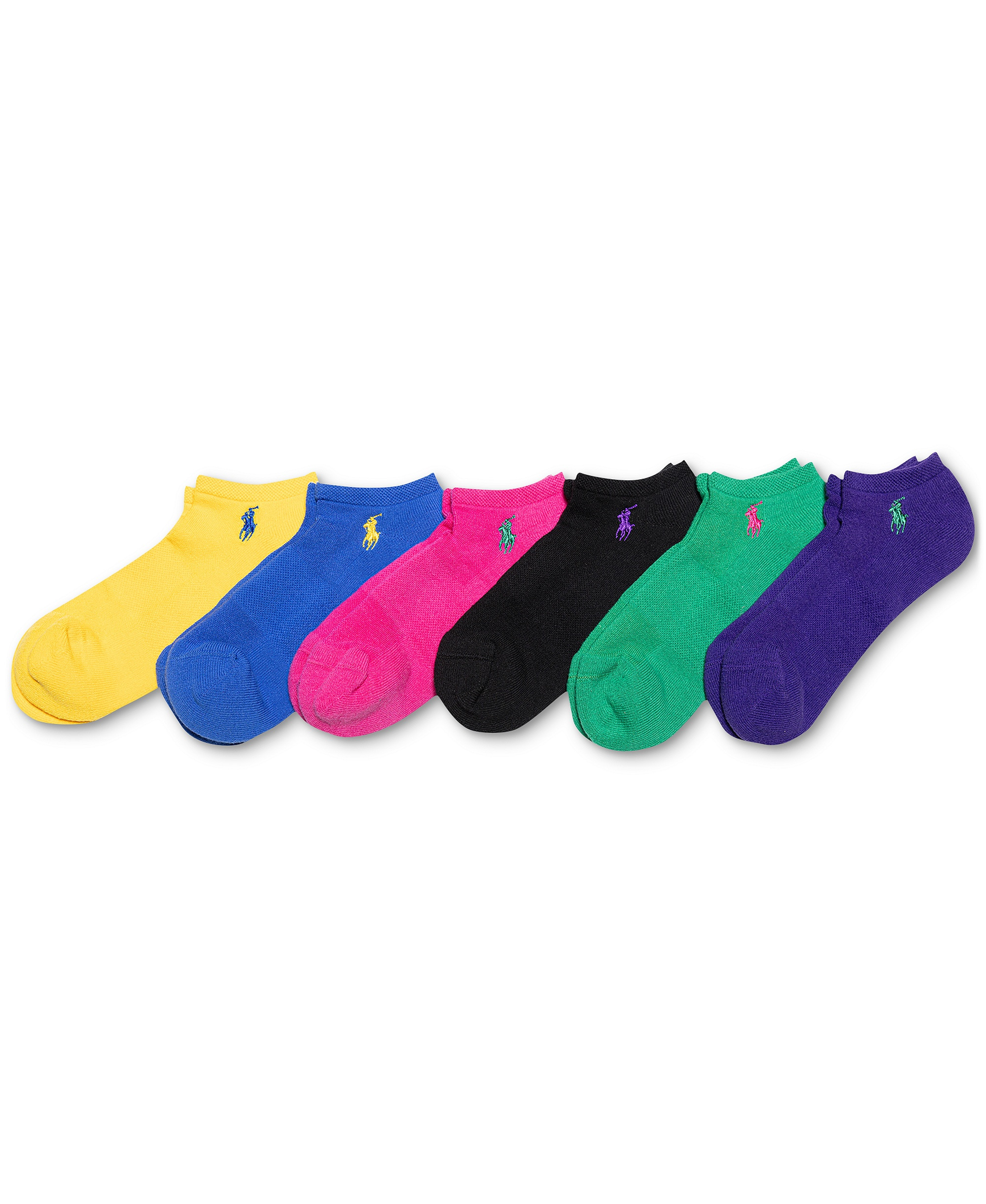 Polo Ralph Lauren Women's 6-Pk. Cushion Low-Cut Socks - Multi Bright Assortment