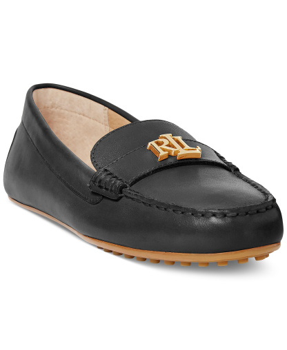 Lauren Ralph Lauren Women's Barnsbury Round Toe Loafers - Black Leather