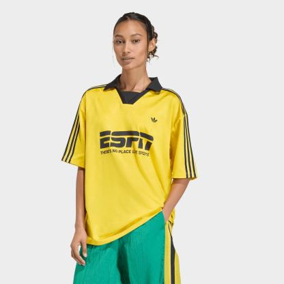 Women's adidas Originals Sponsor Football Jersey - Eqt Yellow - view 1