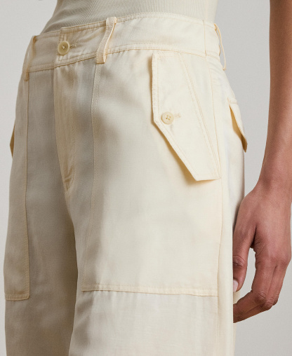 Lauren Ralph Lauren Women's Shantung Barrel Cargo Pants - Mascarpone Cream