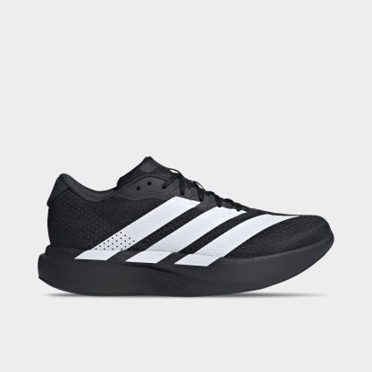 Men's adidas Adizero Pacer Running Shoes - Core Black/Cloud White/Carbon - Left shoe facing left. Outside of the shoe.