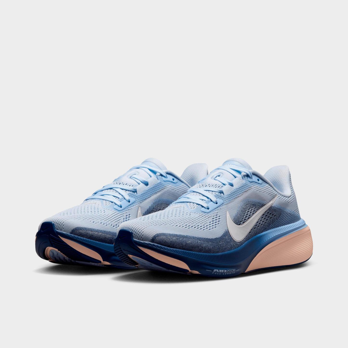 Women's Nithtke Pegasus 42 Running Shoes - Part 2 - Hydrogen Blue/Mystic Navy/Aluminum/White - Both shoes facing left