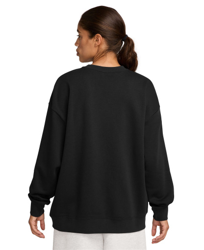 Nike Women's Sportswear Club Fleece Loose Crewneck Sweatshirt - Black/white