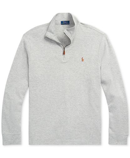 Polo Ralph Lauren Men's Estate-Rib Cotton Quarter-Zip Sweater - Andover Heather