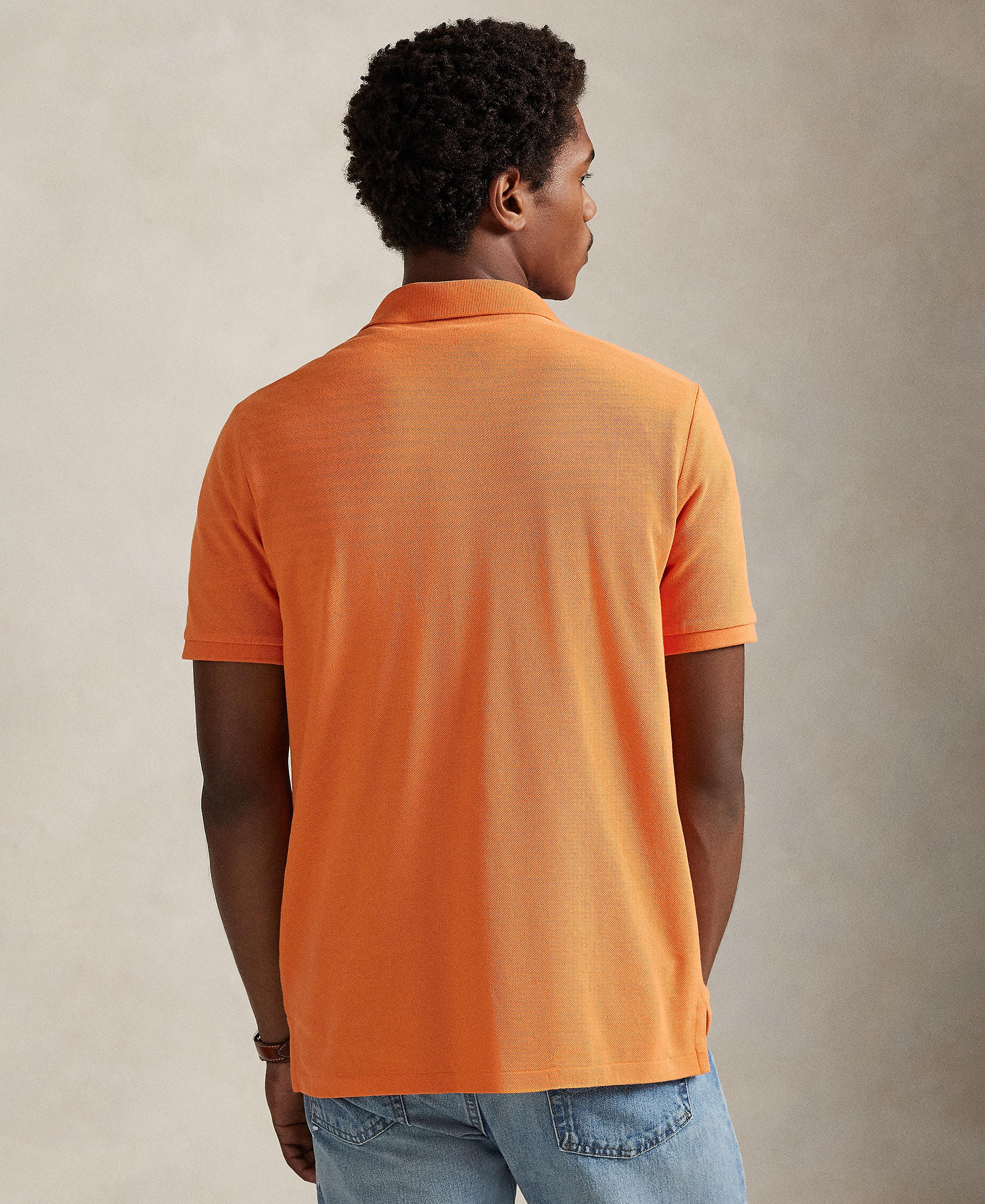 Polo Ralph Lauren Men's Cotton Custom Slim Fit Mesh Polo Shirt - Kona Orange
