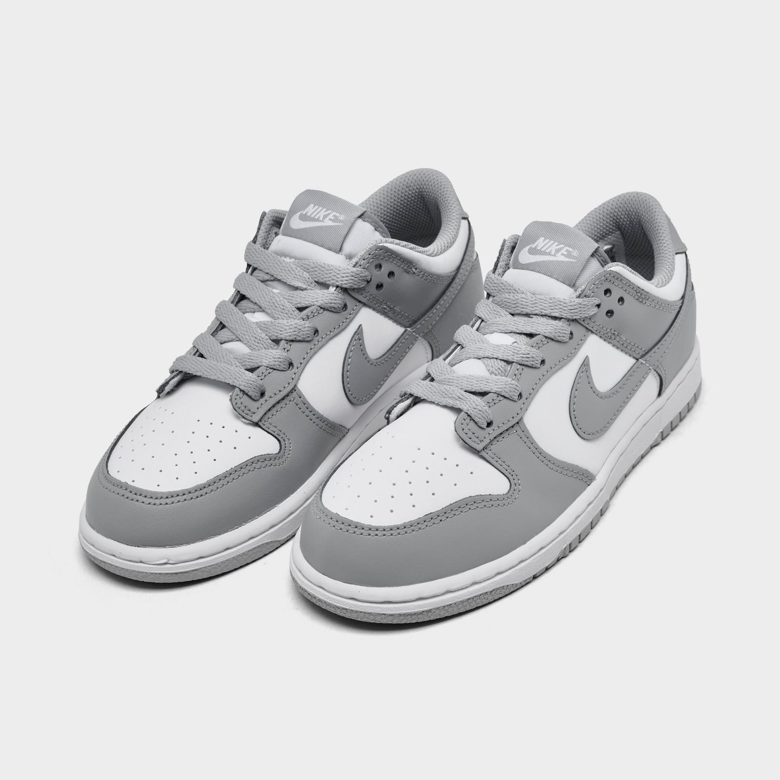 Little Kids' Nike Dunk Low Casual Shoes - White/Light Smoke Grey
