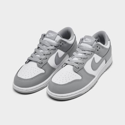 Little Kids' Nike Dunk Low Casual Shoes - White/Light Smoke Grey