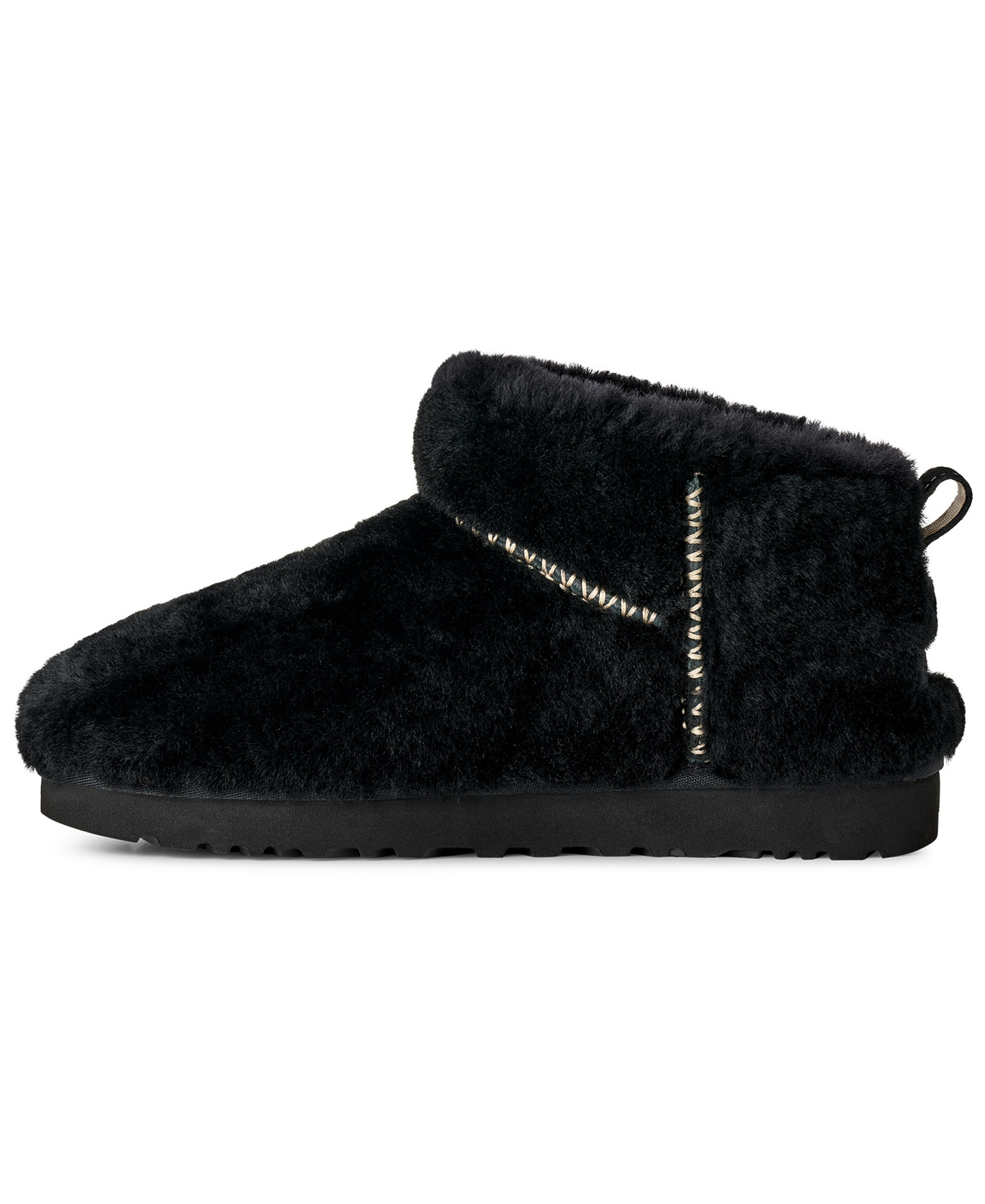 UGG® Women's Classic Ultra Mini Fluffed Round Toe Booties - Black