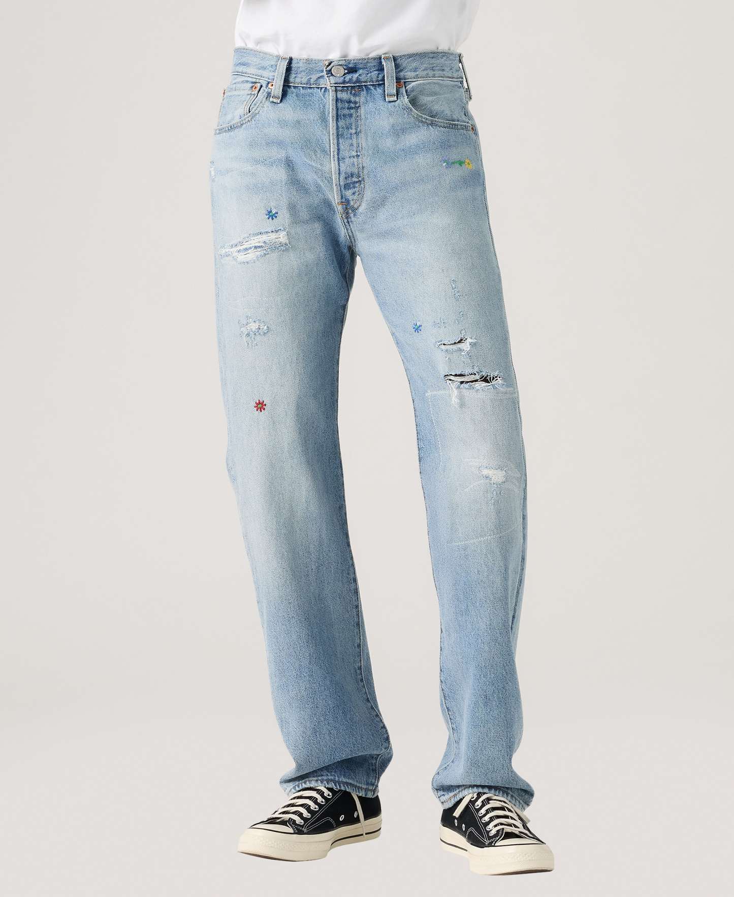 Levi's Men's 501 Straight-Fit Button Fly Stretch Jeans - Fix the car