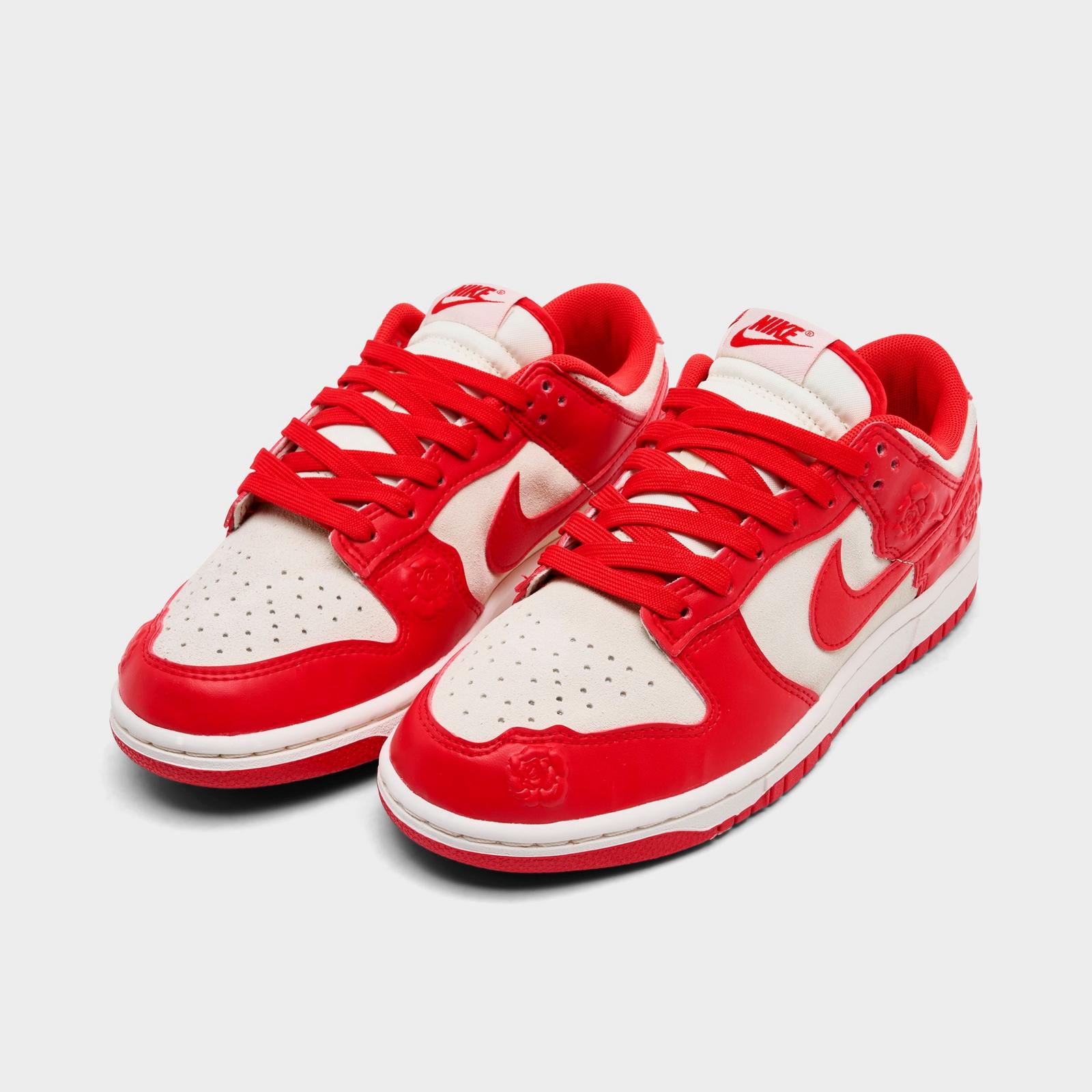 Women's Nike Dunk Low LE Casual Shoes - Coconut Milk/University Red/Pale Ivory