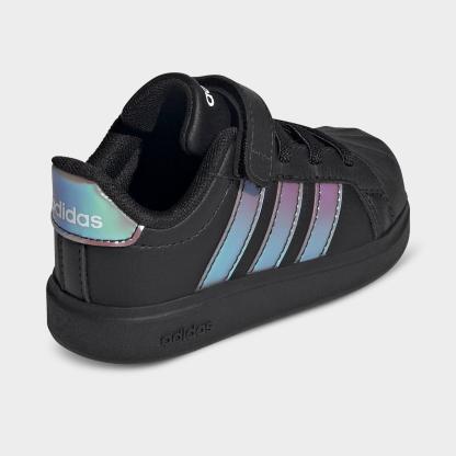 Kids' Toddler adidas Streettalk Hook-And-Loop Stretch Lace Casual Shoes - Black/Iridescent - Back view