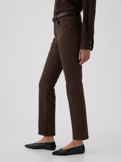 High Rise '90s Slim Straight Jeans - Terra brown