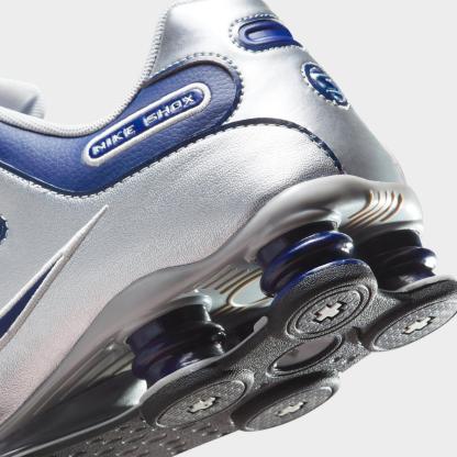 Men's Nike Shox NZ Casual Shoes - Midnight Navy/Black/Metallic Silver/Metallic Silver
