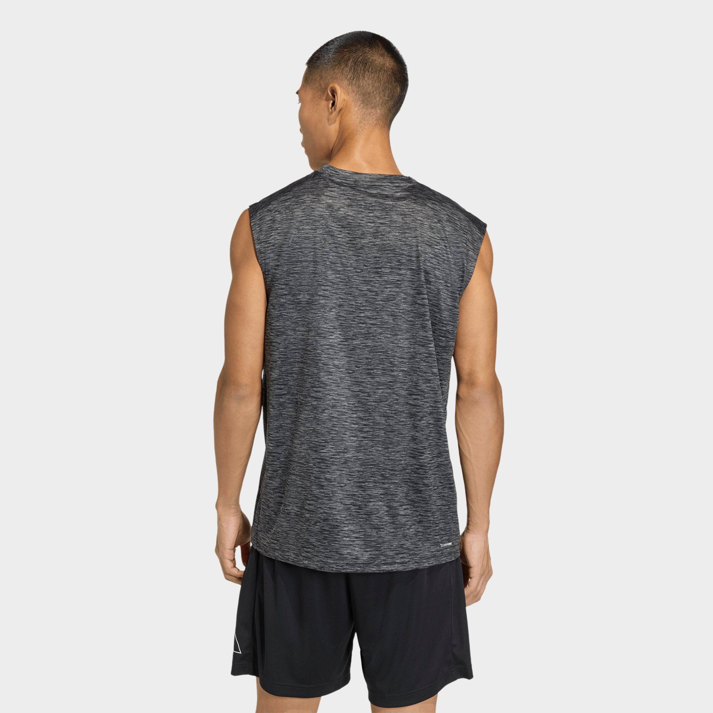 Men's adidas Workout Essentials Brandlove Sleeveless T-Shirt - Grey Melange/Grey