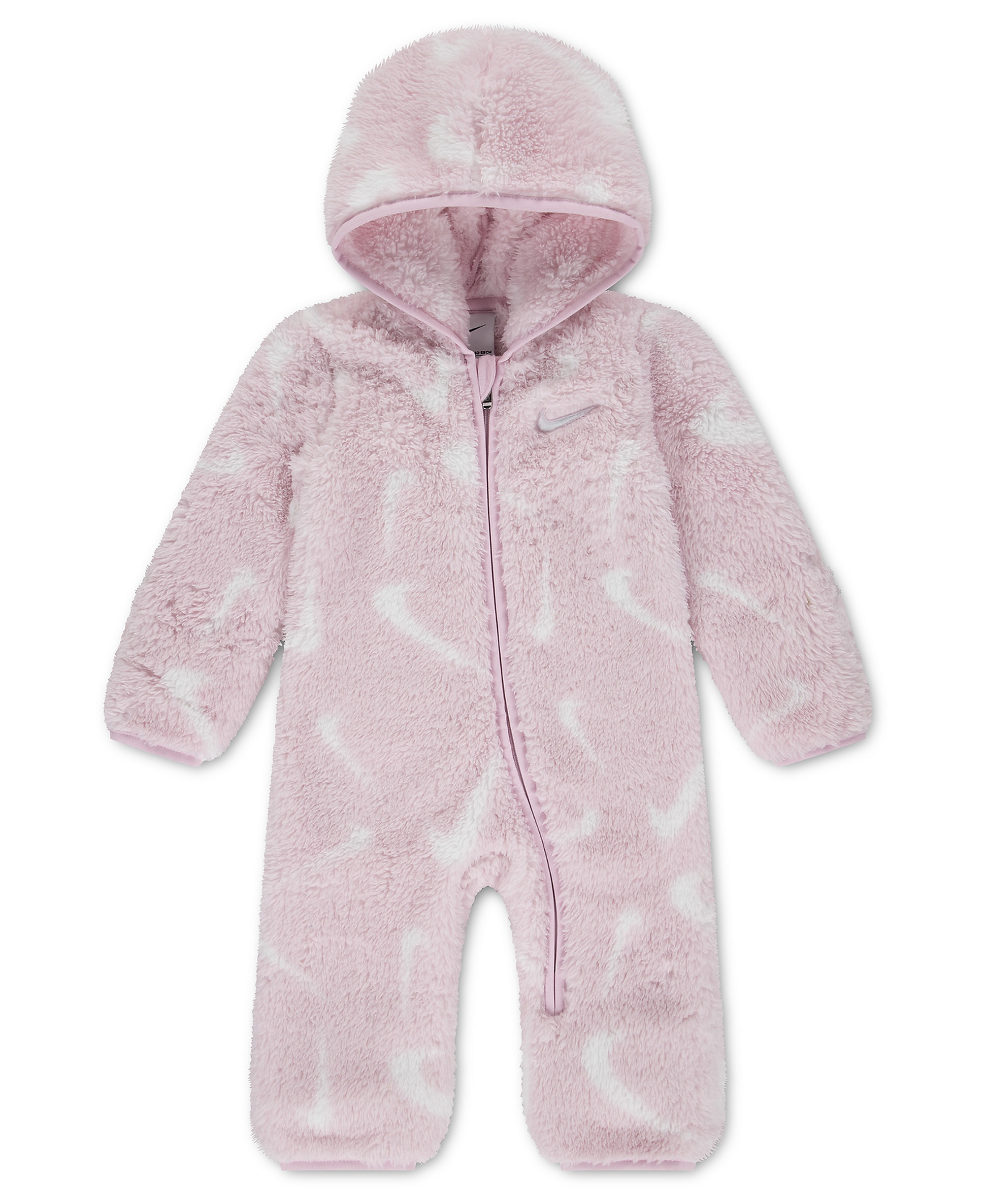 Nike Baby Boys' and Baby Girls' Hooded Printed High-Pile Fleece Coverall - Pink Foam