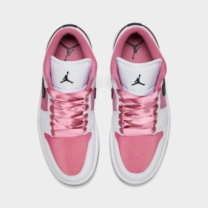Women's Air Jordan Retro 1 Low SE Casual Shoes - White/Black/Desert Berry - view 5