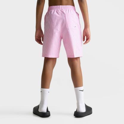 Big Kids' Nithtke Seersucker Ripple Brief-Lined 7" Volley Swim Shorts - Pink Glow