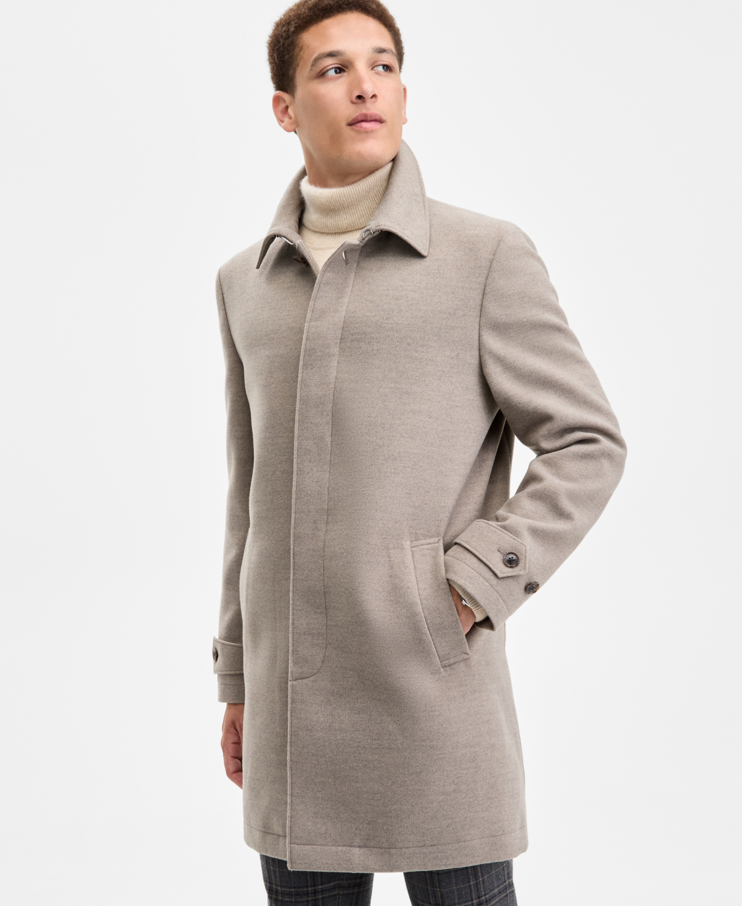 Tommy Hilfiger Men Modern Fit Car Coat - Taupe
