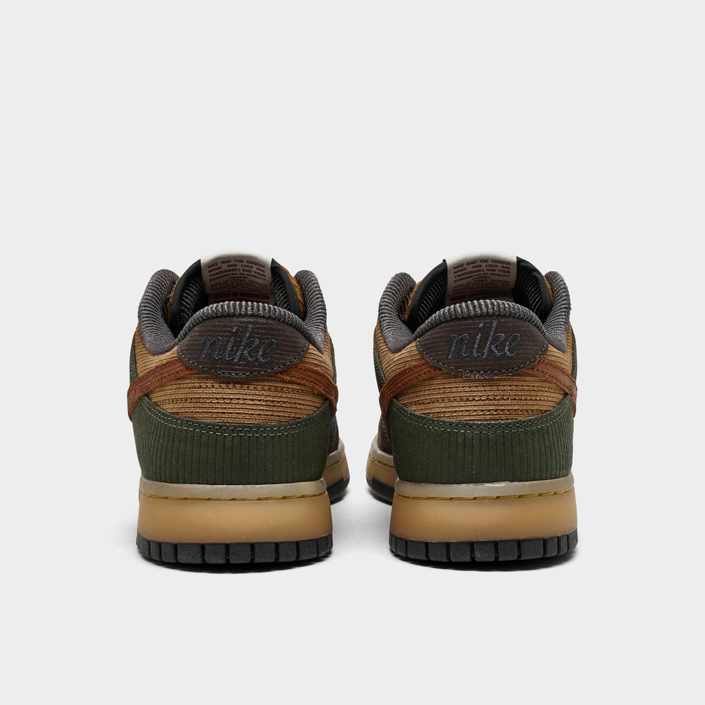 Nithtke Dunk Low Retro Premium SE Corduroy Casual Shoes (Men's Sizing) - Light British Tan/Cargo Khaki/Baroque Brown/Cinnamon - Back view