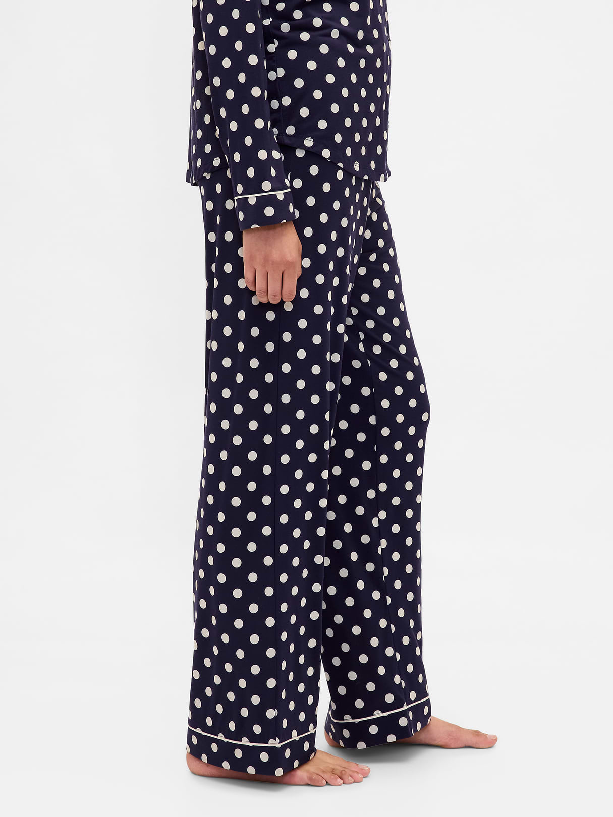 SoftMade Modal PJ Pants - Navy blue & white polka dot