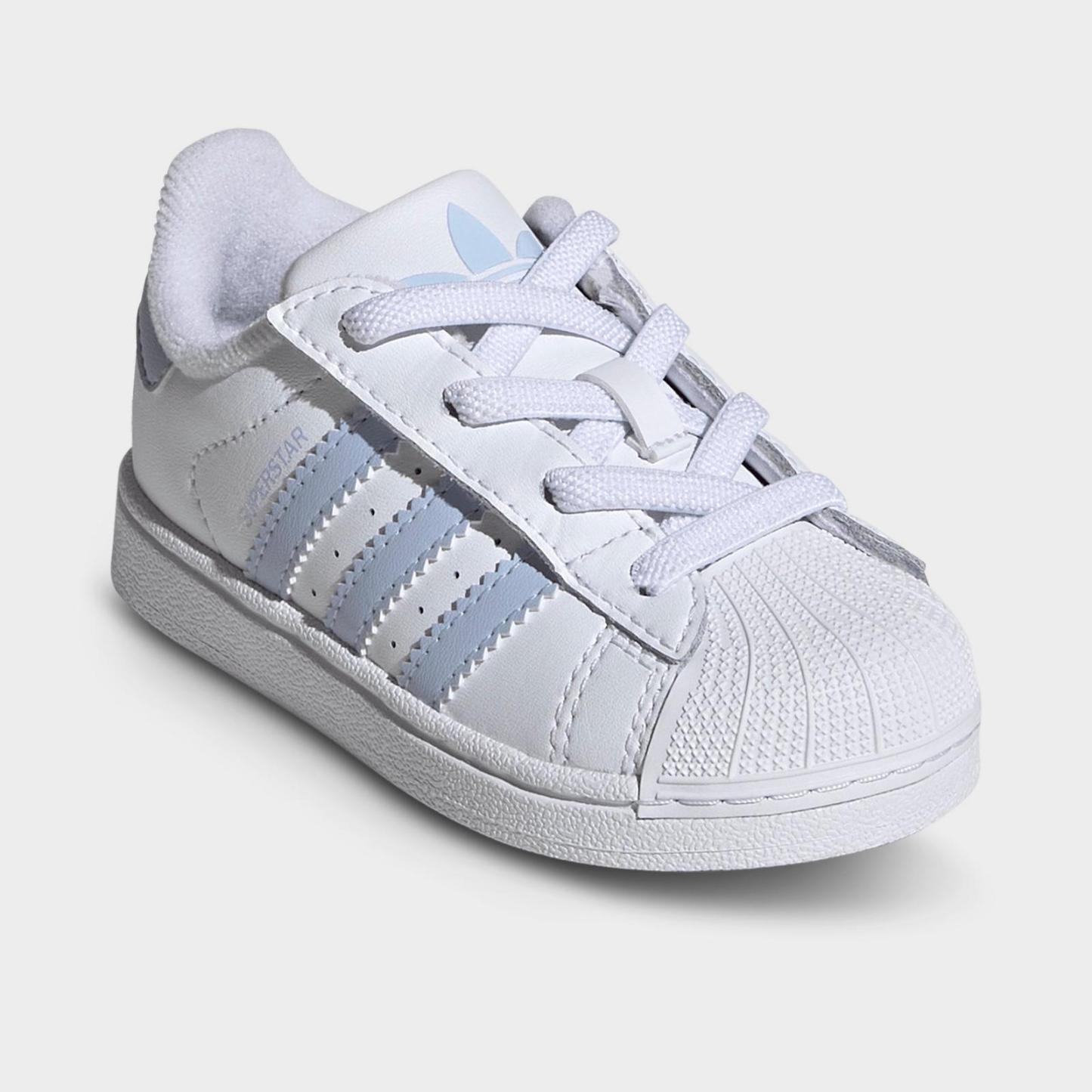 Kids' Toddler adidas Originals Superstar Casual Shoes - White/Crystal Sky/White - view 2