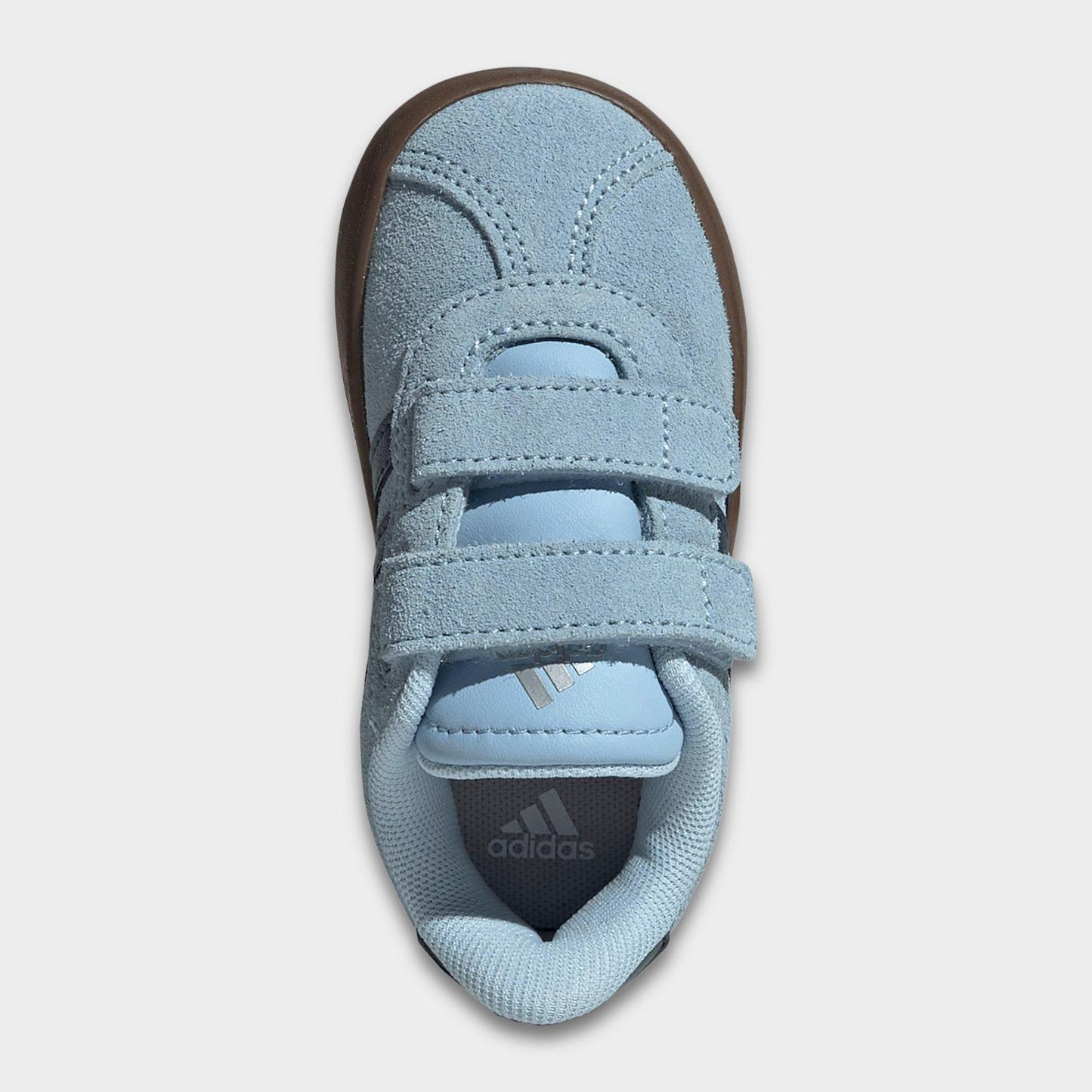 Kids' Toddler adidas VL Court 3.0 Hook-And-Loop Casual Shoes - Clear Sky/Night Indigo/Gum - Top view